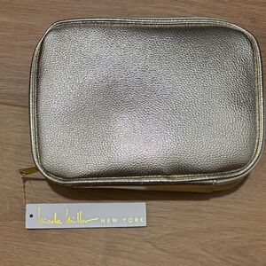 NWT Nicole Miller Silver Cosmetic Bag